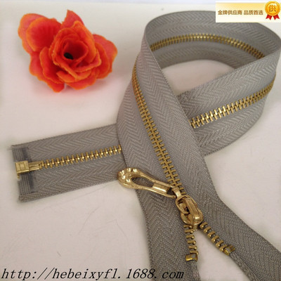 【【拉鏈廠家直銷】優(yōu)質(zhì)3#淺金牙開尾金屬拉鏈 可來樣訂制】價格,廠家,圖片,拉鏈,容城縣昝龍拉鏈廠-
